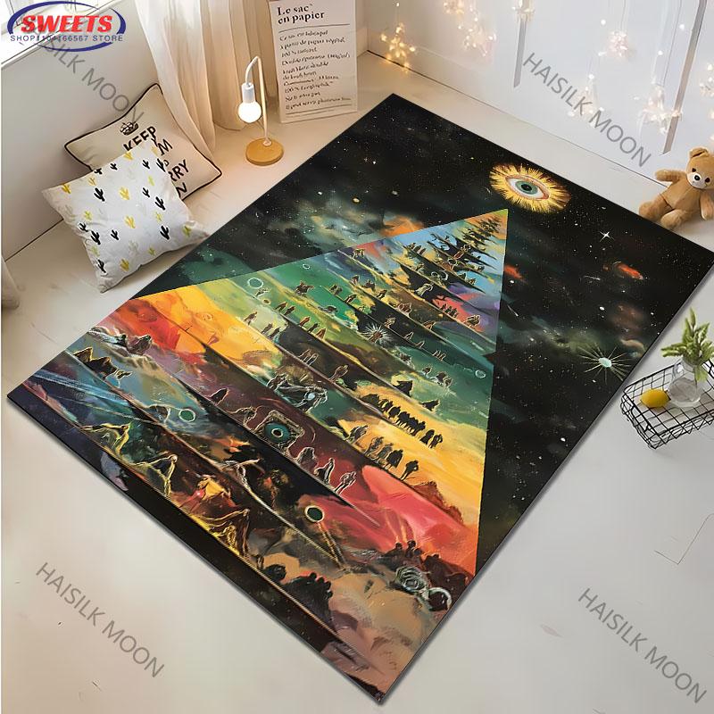 

New To Starry Sky Eye Pyramid Carpet Rug for Bedroom Living Room Sofa Decor,Children s Play Non-slip Mat Next Day Shipping Gift 40x60cm