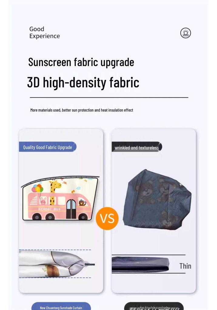 Rear Seat Blackout Sunshade Curtains for Kids