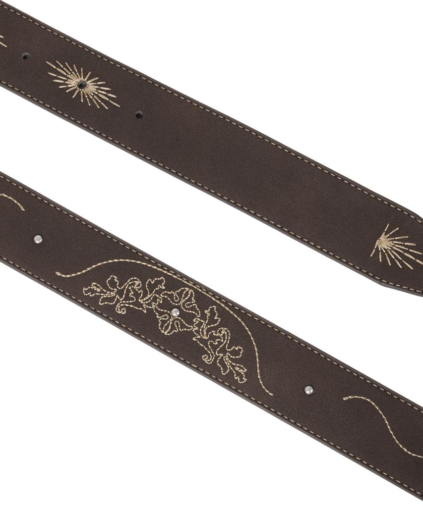 AAKAM Needlework Studded Belt (Brown)