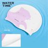 WATERTIME Silicone Swimming Cap, Waterproof, for Long Hair, Large Size, Ear Protection, Cat Pattern