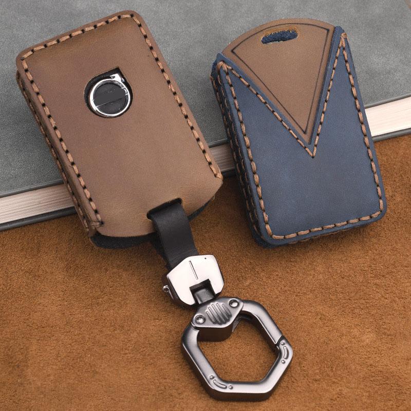 Leather Car Key Cover Case for Volvo S60 S90 XC40 XC60 XC90 V60 V90 Key Shell Protector Auto Accessory Ring Covers
