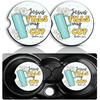 Jesus Fills My Cup Car Cup Holder Coasters Set of 2,Religious Car Accessories 2.75" Universal Size Anti Slip Rubber Mat Recessed Auto Ert Coasters