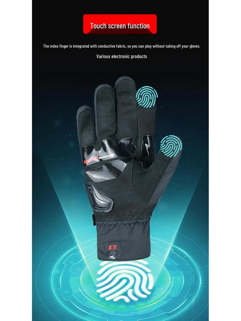 Waterproof Heated Touchscreen Gloves for Motorcycle and Cycling – Windproof Winter Warmth for Men & Women