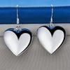 Charm 925 Sterling Silver Exquisite Shiny Heart Shape Drop Earrings Women's Fashion Wedding Party Jewelry