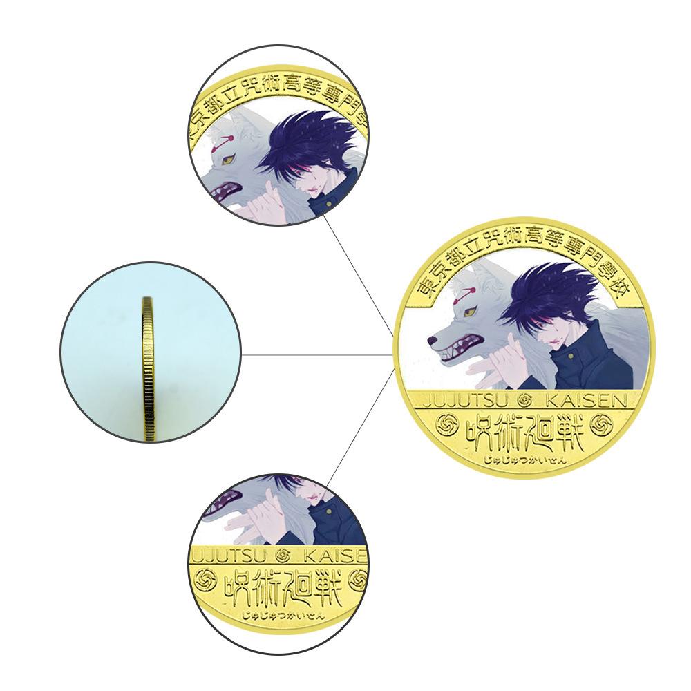 Japanese Anime Gold Plated Color Commemorative Coin Anime Character Surrounding Commemorative Collection Gift