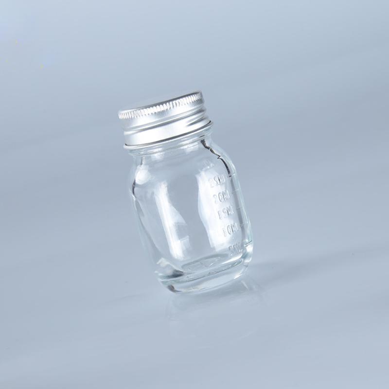 1Pc 30Ml Small Glass Bottle With Lid Medicine Bottle Leak-Proof Powder Capsule Bottle Refillable Glass Bottle