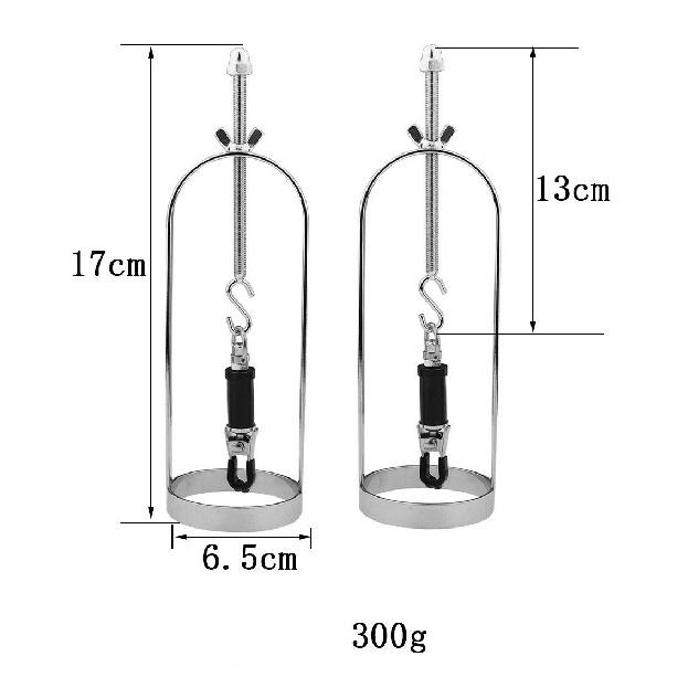 Silver Breast Clip Cage Set for Women Adjustable Nipple Clamp Pair with Soft Rubber Tips Couples Bondage Adult Toys