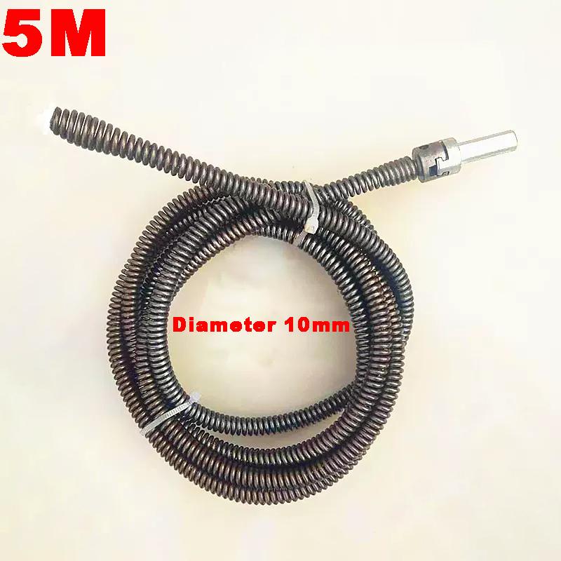 Household Drain Pipe Dredging Tools - Extension Spring Set with Connector 1M/1.5M/2M/3M/5M/6M Length Sewer Dredger Cleaner Sprin