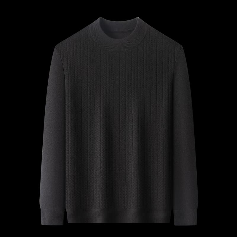 Yiliteng Men's Lambswool Blend Thickened Pullover Sweater