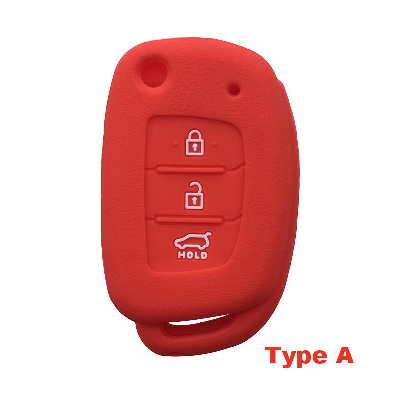 Key Case for Hyundai Accent Ix25 Tucson Ix35 2014 Elantra Creta Verna I40 I10 Solaris 2015 2016 2021 3 Button Silicone Key Cover