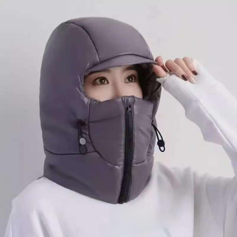 Solid Color Ear Protect Cap Thickened Pullover Cap Winter Cycling Warm Hat  Outdoor