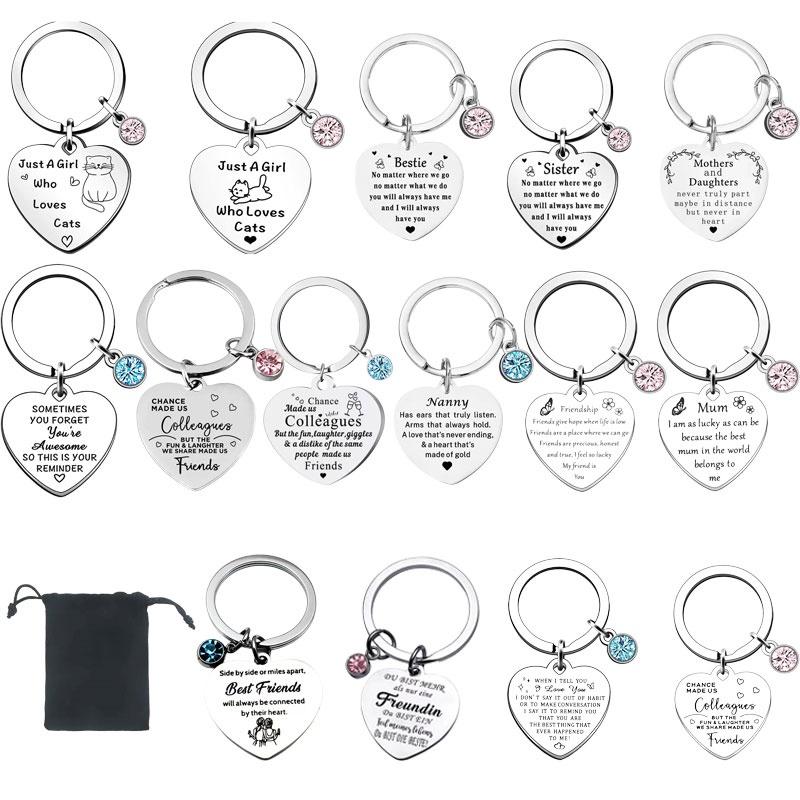 Keychain Steel Stainless Keyring Christmas Friendship Gifts Backpack Pendant