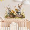 Hardworking Little Rabbit Garden Sunflower Butterfly Home Atmosphere Decorative Wall Stickers