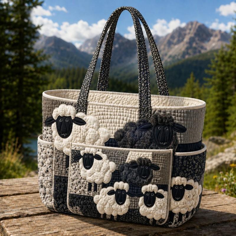 Large Capacity Tote Bag Digital Print Quilted Single Shoulder Hand Carry Casual Travel