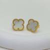 High Quality Titanium Steel Natural Mother-of-pearl Four-leaf Clover Earrings for Women 18K Fashion Premium Earrings