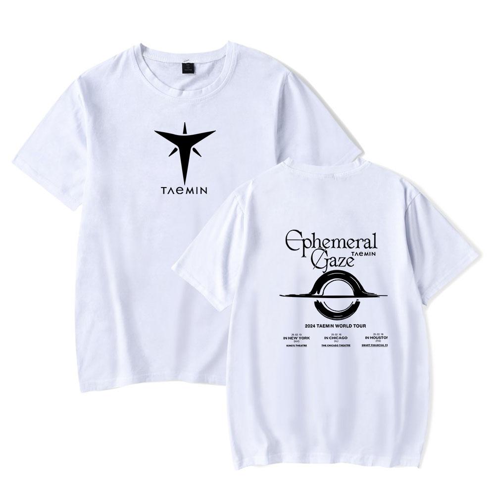 

Летние футболки Taemin Ephemeral для женщин и мужчин, футболки с графическим принтом, с круглым вырезом и буквенным принтом, свободные, с короткими рукавами, модная мужская одежда, уличная одежда M белый