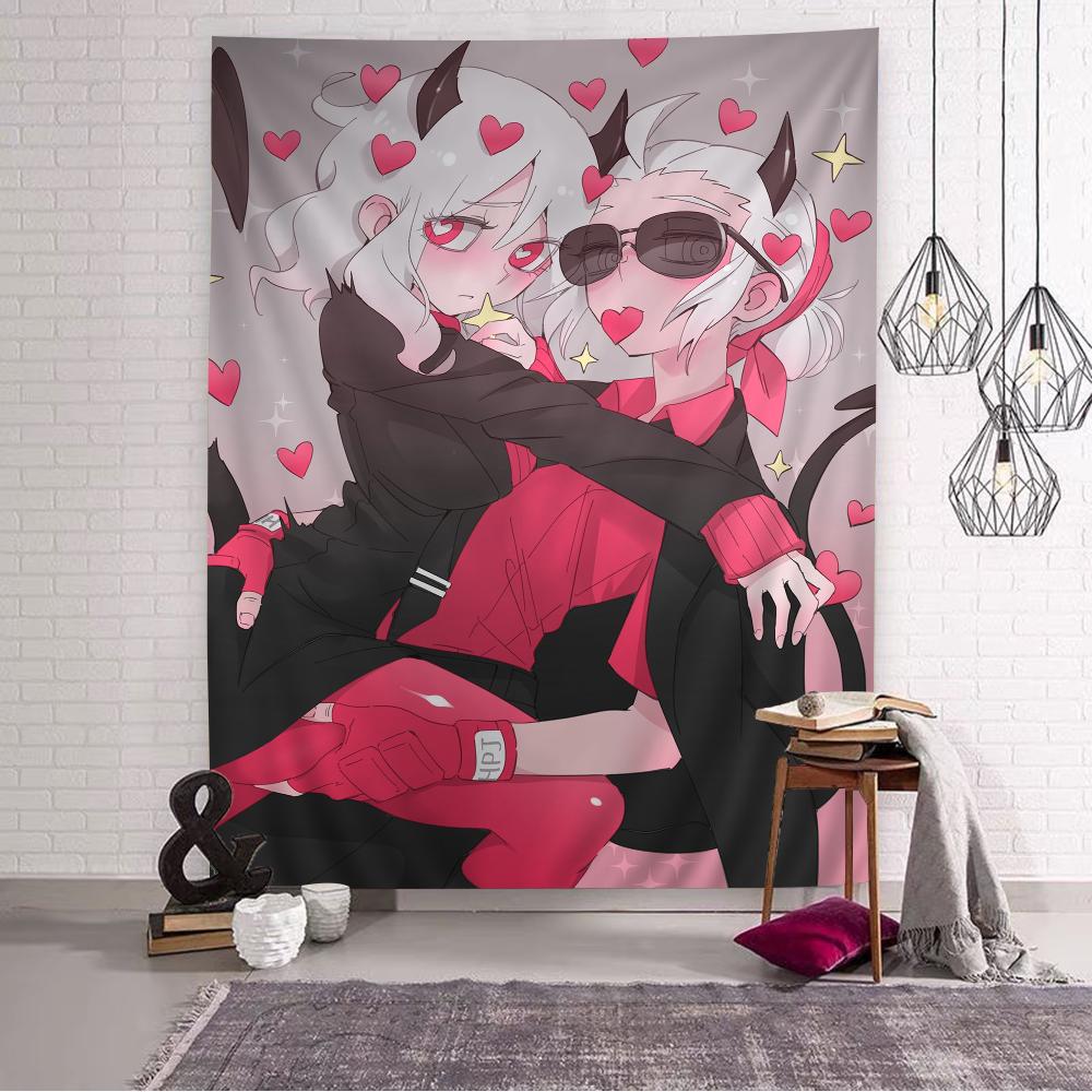 Helltaker Printed Large Wall Tapestry Hanging Tarot Hippie Wall Rugs Dorm Art Home Decor