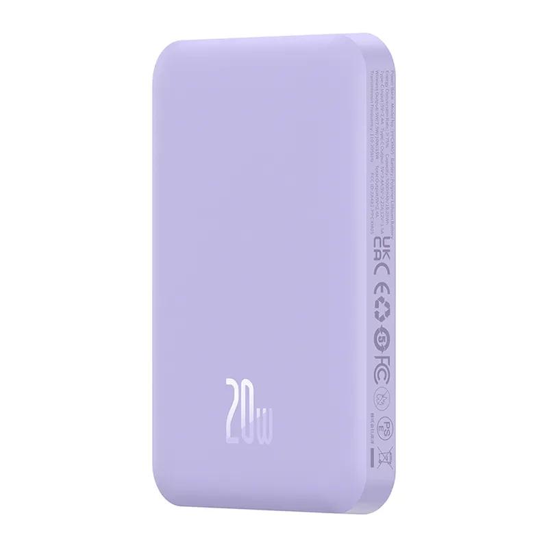 Magnetyczny Mini Powerbank Baseus 5000Mah 20W (Fioletowy)