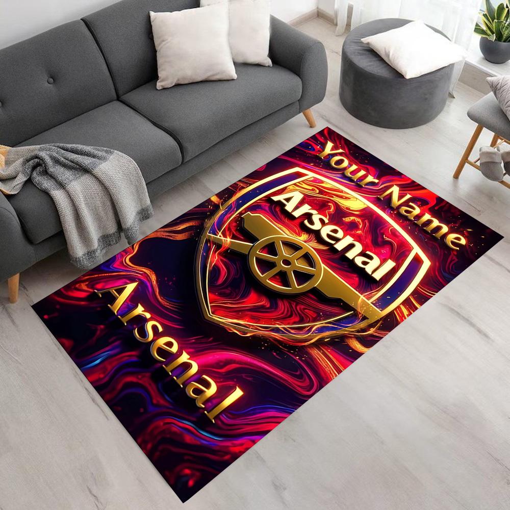 Arsenal F.c. Customize Your Name Floor Rug Office Rug Suitable for Playrooms Living Rooms Foyer Decorate room Anti-slip Rug Decorate Offices