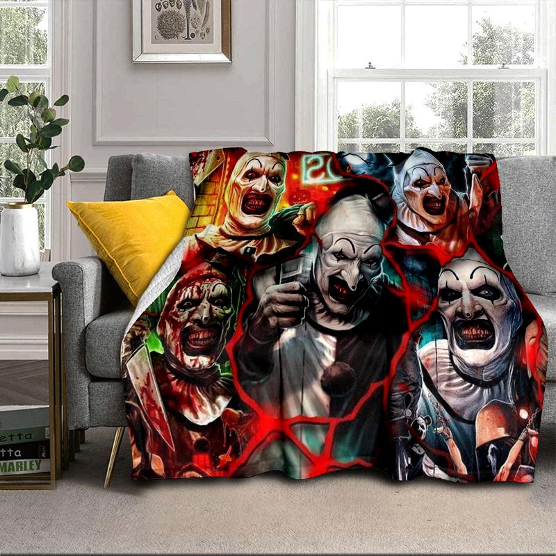 Clown Horror Decke Flanelldecke für Bett, Sofa, Camping, Wandern, Picknick Zubehör, Geschenk für Familie Fan Geschenke