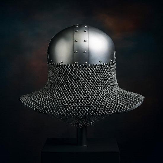 Hand-Forged Viking Helmet with Chainmail Adult, Cosplay, LARP