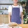 Household Kitchen Waterproof Thickened Canvas Blue Apron Working Apron for Drawing Painting Barber