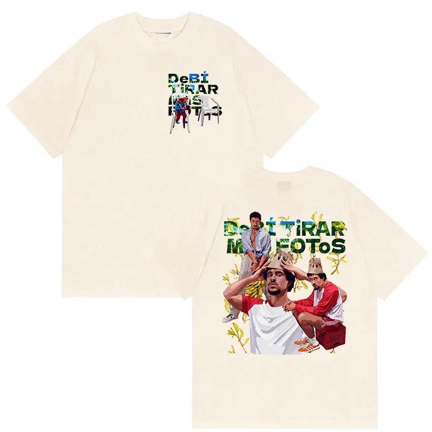 Unisex Fashion Hip Hop Short Sleeve TShirt Rapper Bad Bunny Debi Tirar Mas Fotos New Album 2026 Graphic Tshirts Streetwear