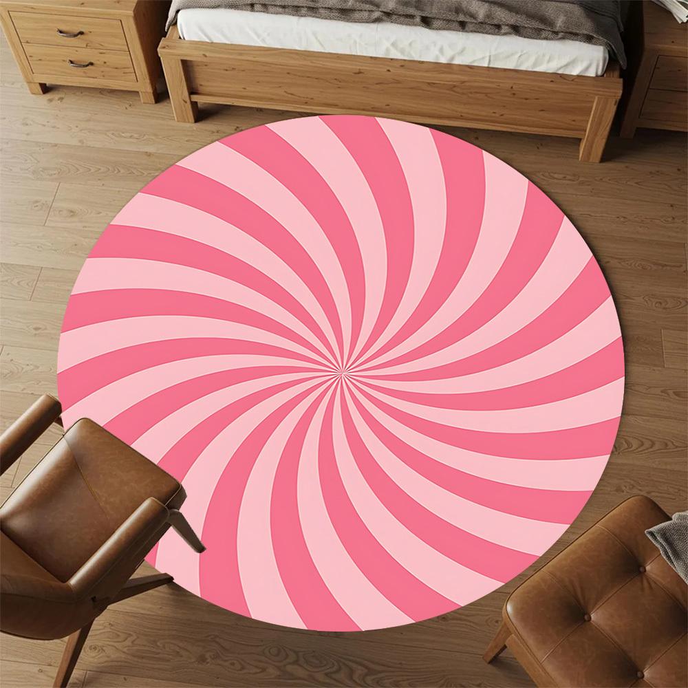 1pc Candy Swirl Round Chair mat Area Rug - Non-Slip, Floor Mat for Office, Bedroom, and Indoor Decor c1125421