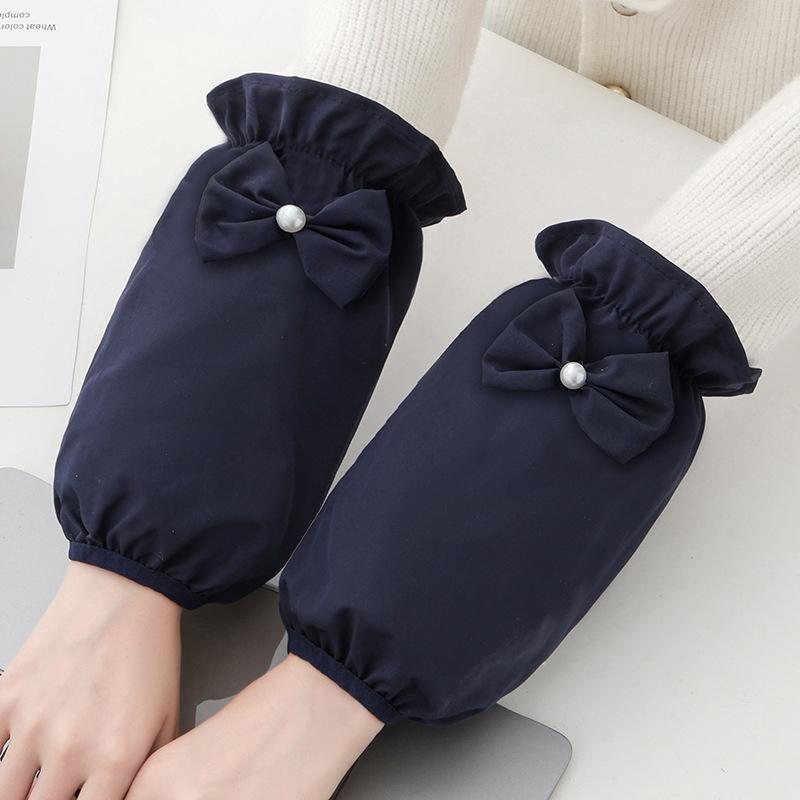 Autumn and Winter Sleeve Bow, Cute Anti-stain Sleeve Covers, Adult Home Anti-dirt Down Jacket Sleeve Covers, Bow Sleeve Covers