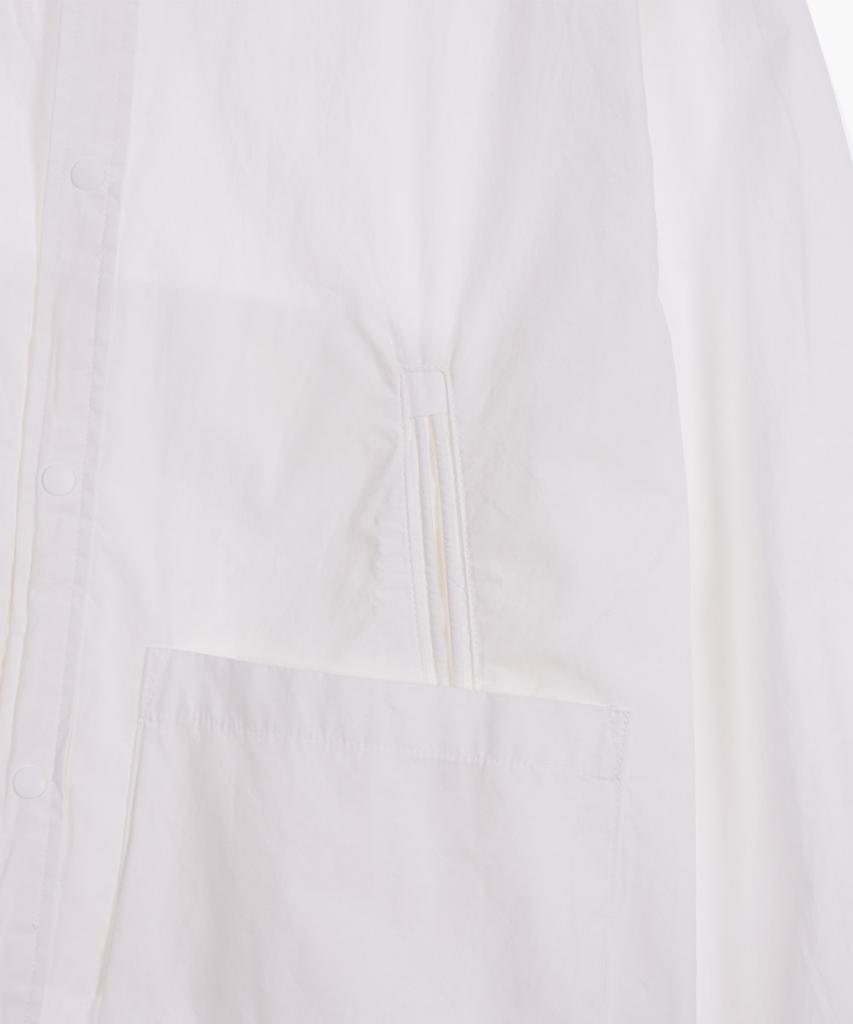 AT THE MOMENT Garment Washed Pocket Shirt Jacket_White