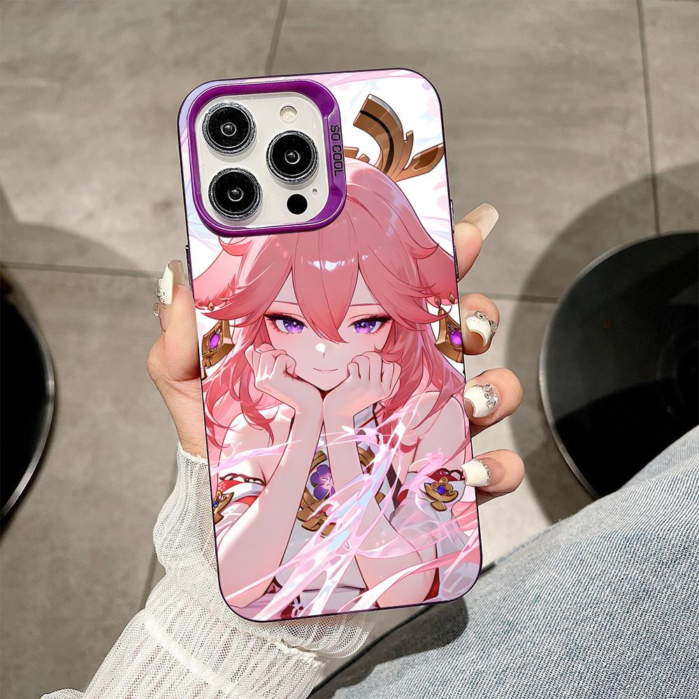 

Game GI Miko Purple Translucent Mobile Phone Case for iPhone 17 16 15 14 13 12 11 X XR XS 8 7 Air Pro Max Plus Colorful Cover iPhone 16e