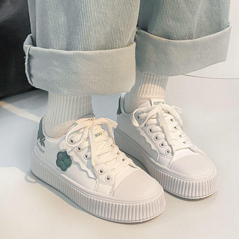 Sweet Lovely Round Head  Flat Bottomed Thick Soled Shoes Leisure Sneakers New Pattern Shoes for Women Zapatos De Mujer