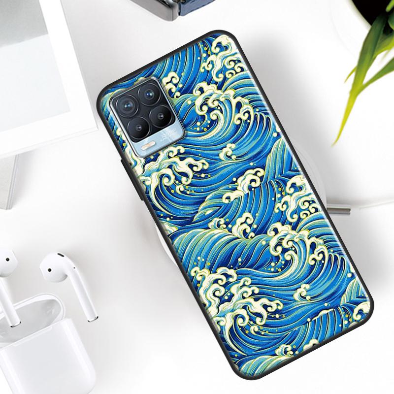 Japanese Pub Wave Anime Art Case For Realme 15 14 11 12 13 Pro Plus GT7 Pro GT6 C55 C51 C53 C35 C33 C61 C65 C67 C71 C75