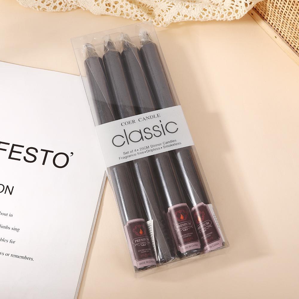 Electroplated European Color Long Pole Candle Household Odorless Candlelight Dinner Candlestick Pole Made of Wax