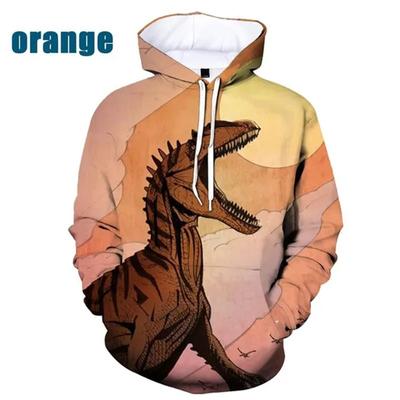 Dinosaur Pattern Hoodie For Men Retro Animals 3D Printed Long Sleeves Autumn Street Casual Sweatshirt Loose Tops Hooded Pullover