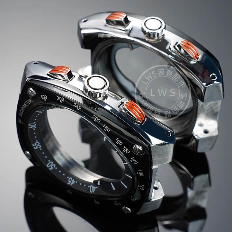 מארז נירוסטה לשעון לסדרת Seiko Sportura SNL017 SNA595 029P2/021P1 שינוי טבעת קלה שחורה עם מעטפת זכוכית