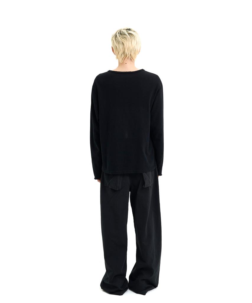 Laekeulopeu Asymmetric Long Sleeve T-Shirt - Black