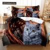 3D Cat Cute Kitten Pattern Duvet Cover Cat Kids Bedroom Decoration Cat Bedding Set For Women Girls Boys Gifts With Zipper 3pcs