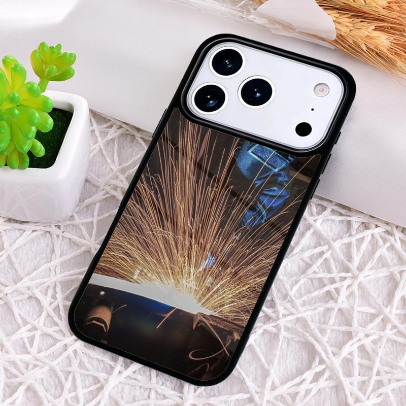 Cool Welder Welding Flames Phone Case for iPhone 17 Air 16 15 11 12 14 13 Pro Max Shockproof Cover