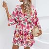 Women's Dresses Casual Printed Seven Sleeve Dresses