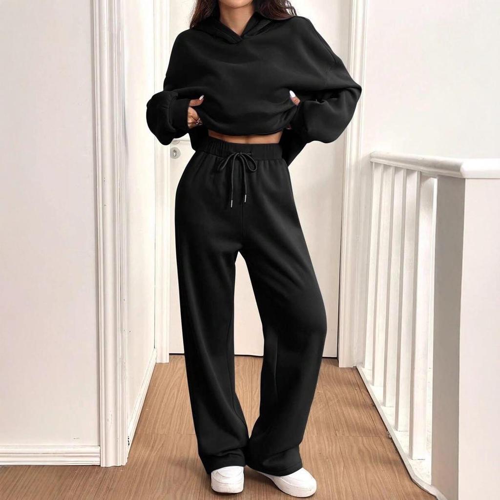 2-Piece Women's Casual Warm Lined Hoodie & Pants Set - Autumn/Winter Sportswear