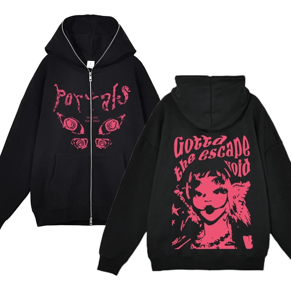 Moletom com capuz com zíper completo, estampado, hip-hop, streetwear, jaqueta com zíper, jaqueta casual masculina e feminina, Melanie Martinez