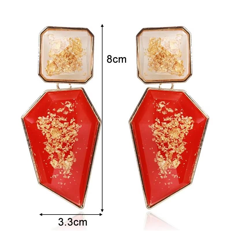 Cercei atârnători de culoare roșie pentru femei, cu pandantive din zirconiu simulat, cercei lungi pentru fete, temperament, cercei tip picătură în formă de inimă, zirconiu