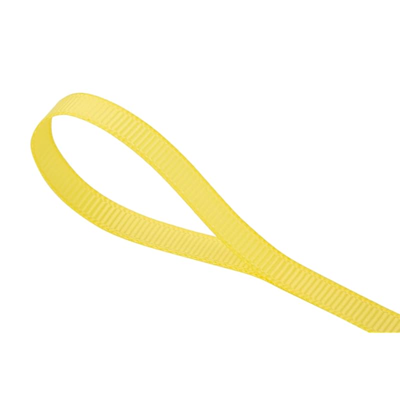 [Tekdeere]Width 6mm Solid Lemon Grosgrain Ribbon, Perfect for Gift Wrapping, Sewing, Hair Accessories, Wedding Decorations - 91m/roll