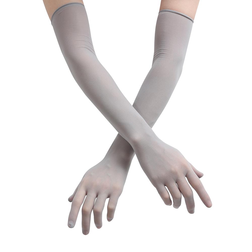 Protection Full Finger Mesh Long Sheer Finger Pantyhose Gloves Seamless Mitten Transparent Gloves