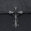 Retro Punk Cross Pendant Necklace – European & American Style, Hollow Inlay Design, Key Personality Sweater Chain Accessory.