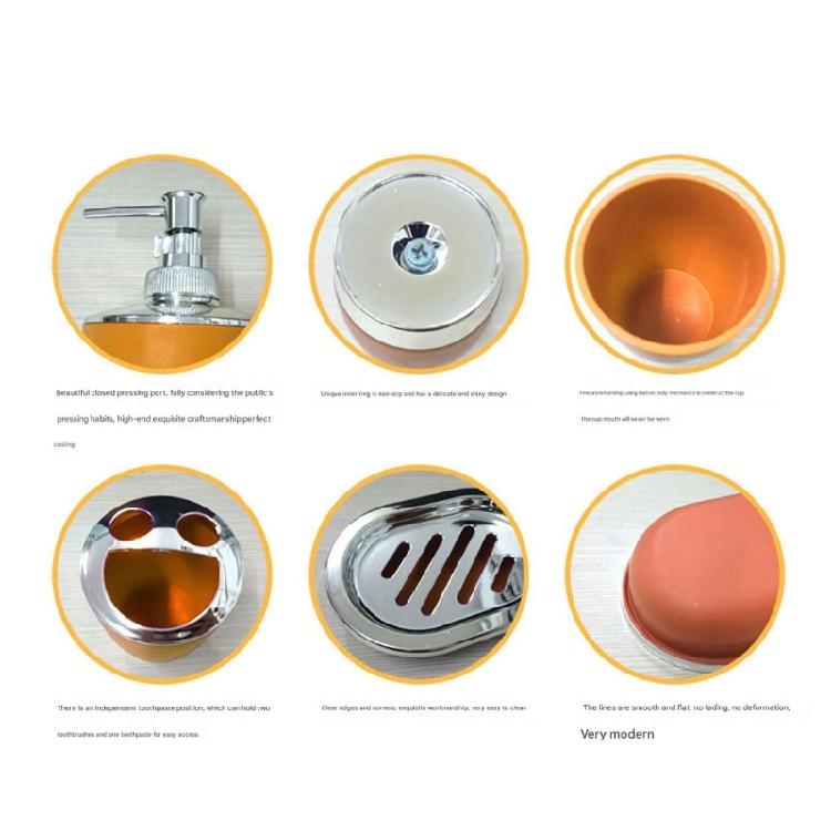 4PCS Complete Bathroom Accessories Storage Set Plastic Container For Soap Toothbrush Cup Soap Dispenser