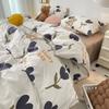 Bedding Set  Girls Cherry  Soft Washed Cotton Bed Sheet Queen King Size Duvet Set  Comforter Set Pillowcase Bed Linens