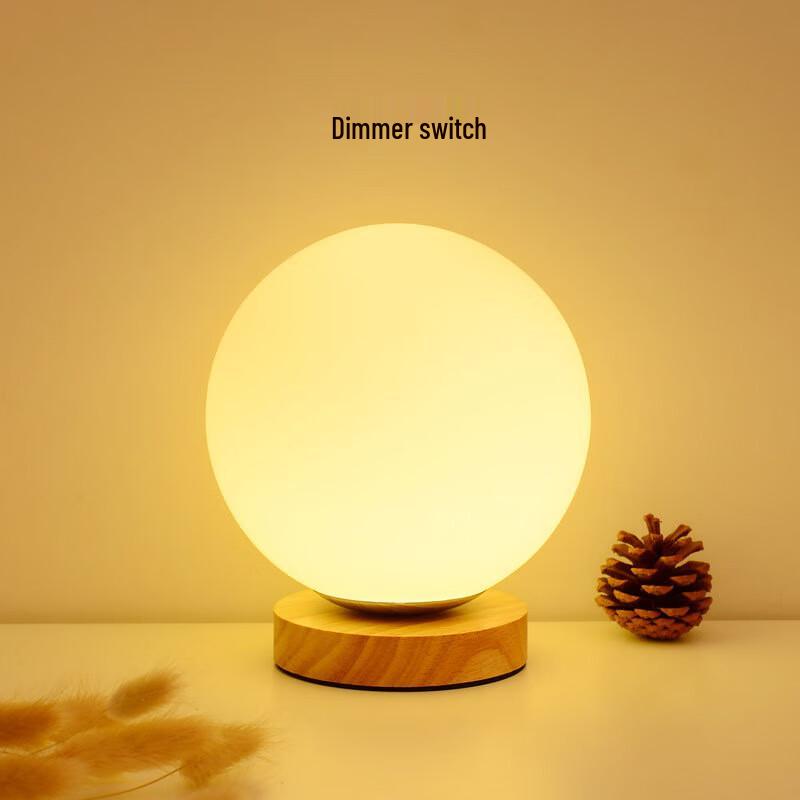 

Wooden Bedside LED Sphere Lamp