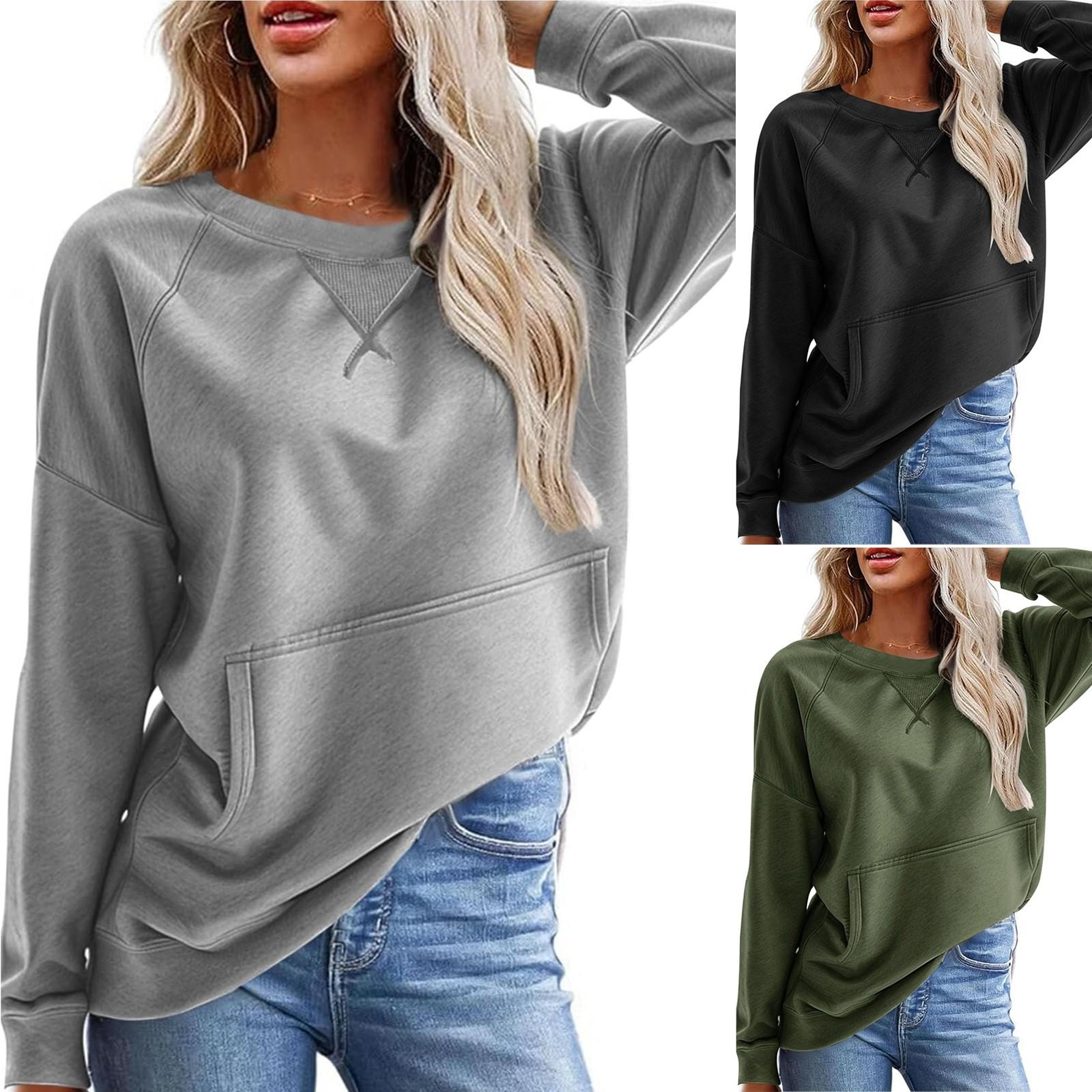 

Женские толстовки оверсайз, повседневные свободные пуловеры с длинными рукавами, туники, топы